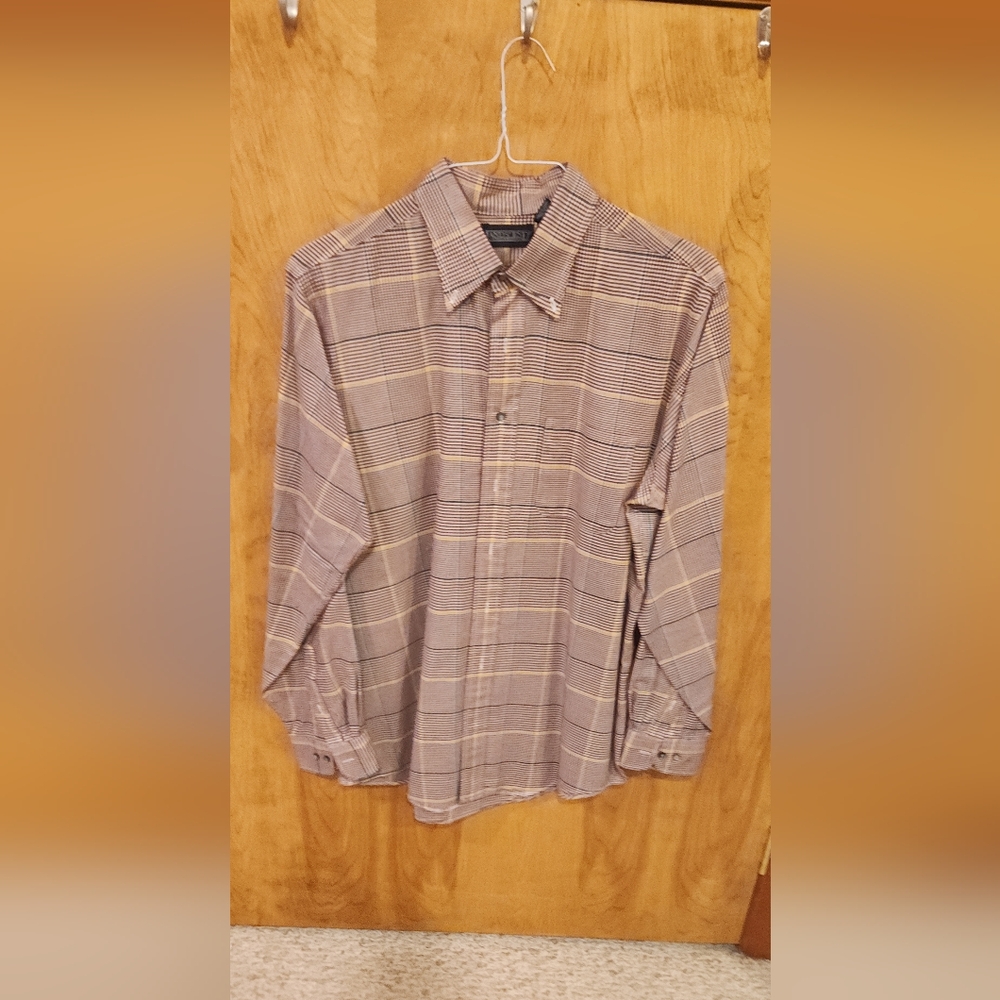 Lands End Plaid Button-Up Shirt